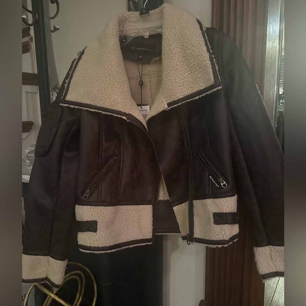 Shearling Sherpa leather jacket